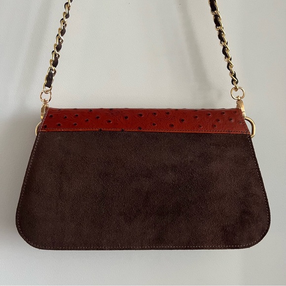 1OAK Handcrafted Brown Suede Purse NWOT - Picture 4 of 9